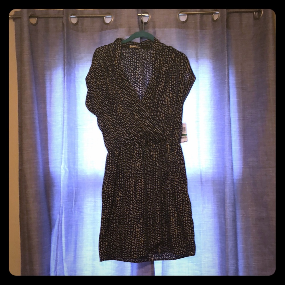 NWT Maison Jules blue/tan romper